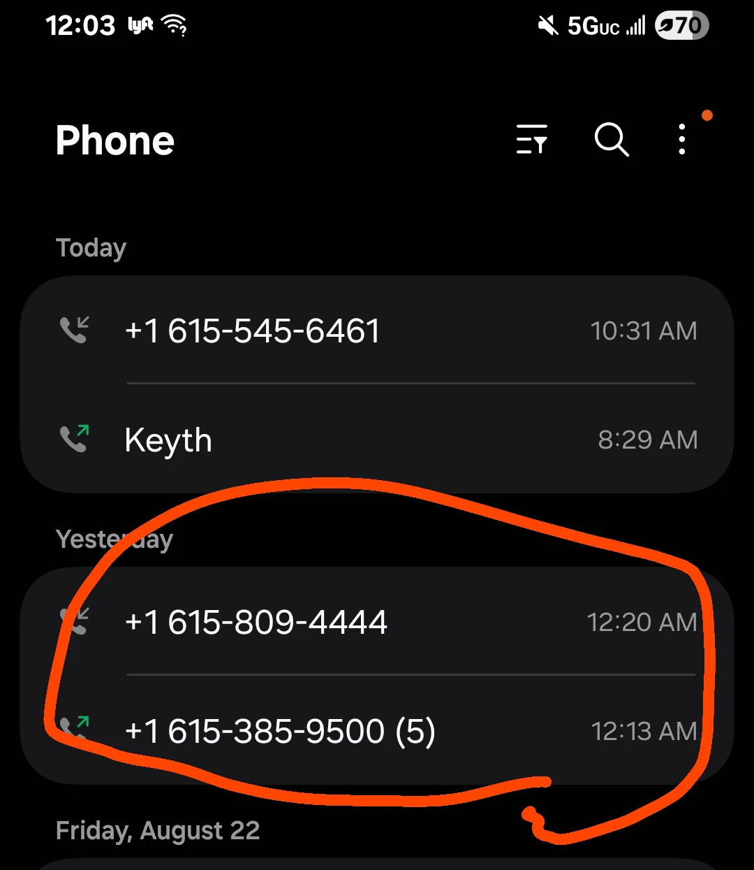 Phone made multiple calls to an unknown number while sleeping