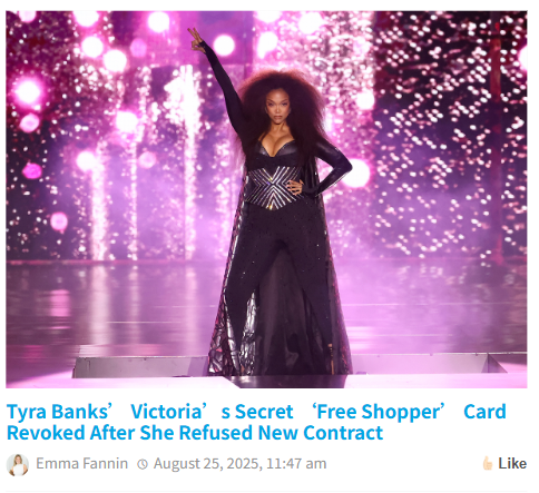 Tyra Banks Lost Her VS Angel Card!