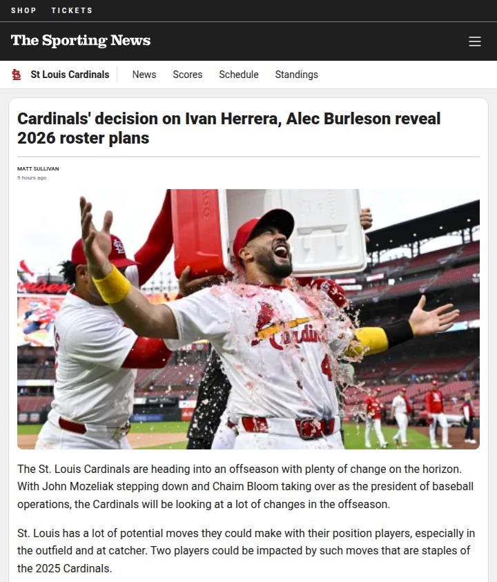 Cardinals’ 2026 core: Herrera & Burleson stand out