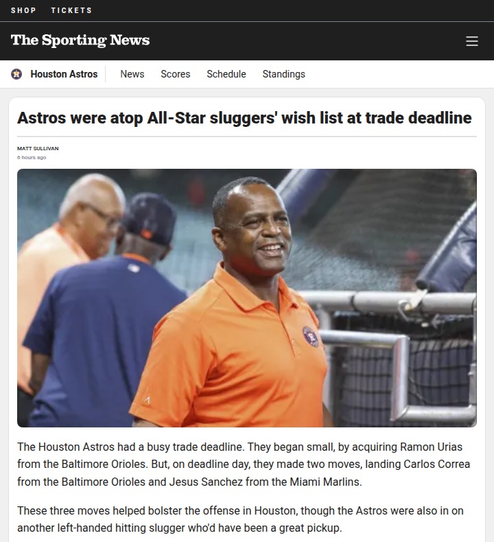 Astros Miss Out on O'Hearn at Deadline