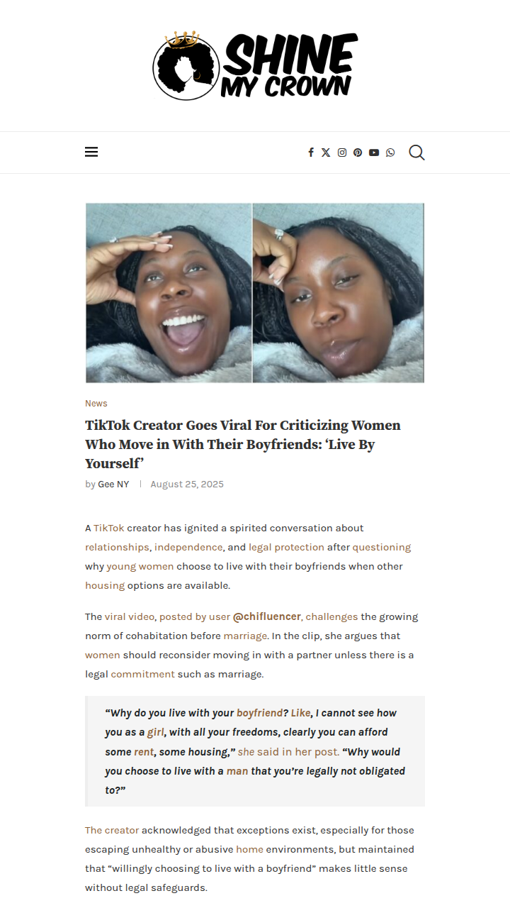TikTok Creator Sparks Cohabitation Debate 🔥
