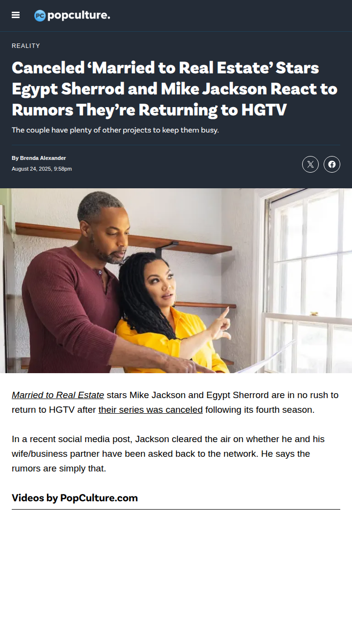 Egypt & Mike Shut Down HGTV Comeback Rumors 👀