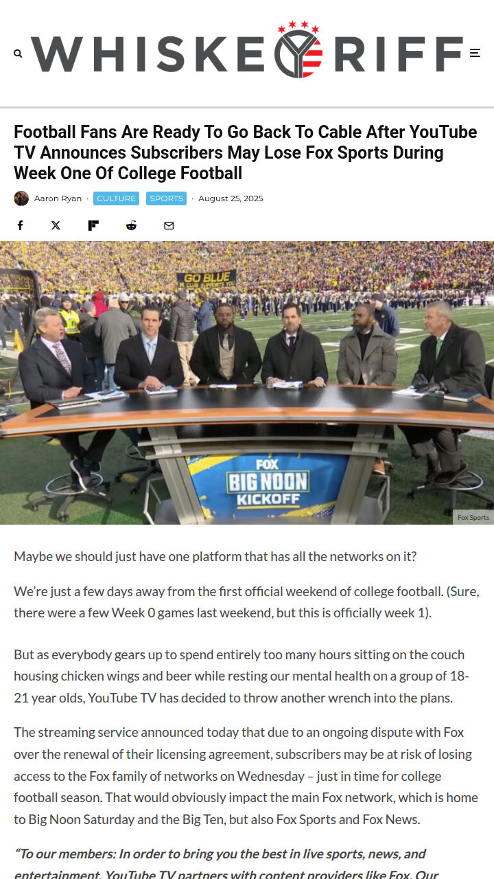 YouTube TV Drama: Fox Sports May Vanish! 🏈