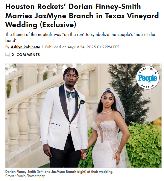 Inside Dorian Finney-Smith’s Texas vineyard wedding
