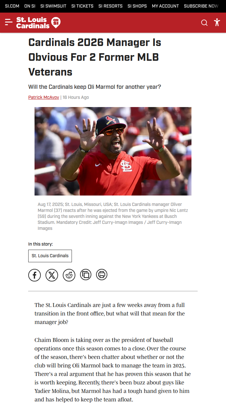 Cardinals veterans back Marmol for 2026
