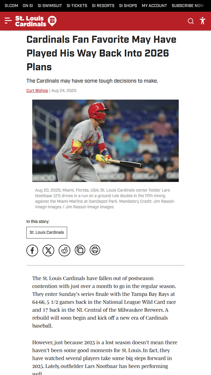 Cardinals’ Nootbaar heating up at the right time