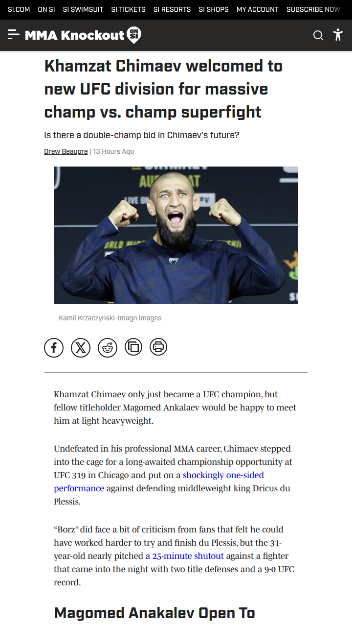 Borz Eyes Double Champ Status? Ankalaev Responds