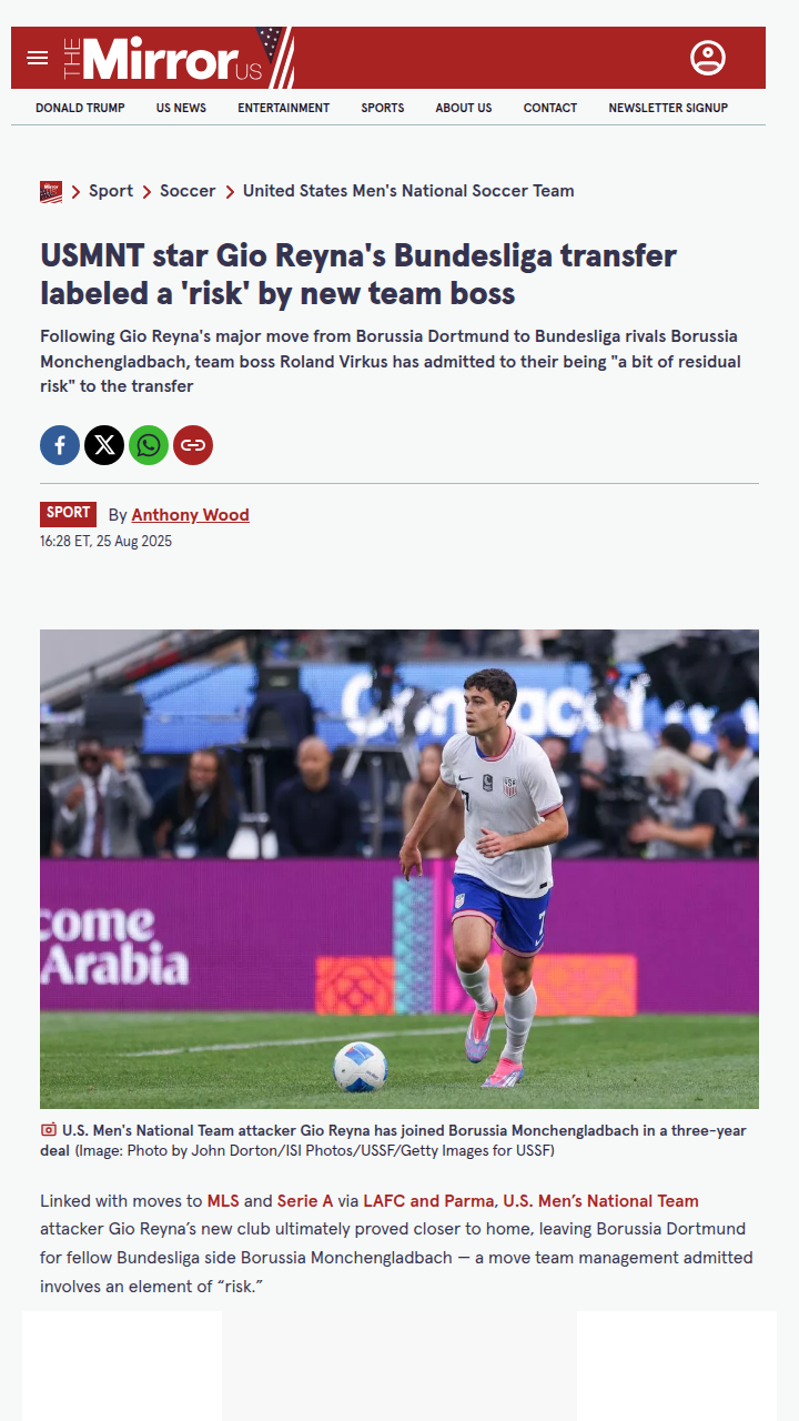 Is Gio Reyna’s Gladbach Move a Gamble?