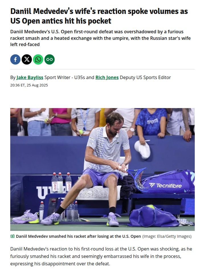 Medvedev Meltdown: US Open Drama & Wife's Reaction