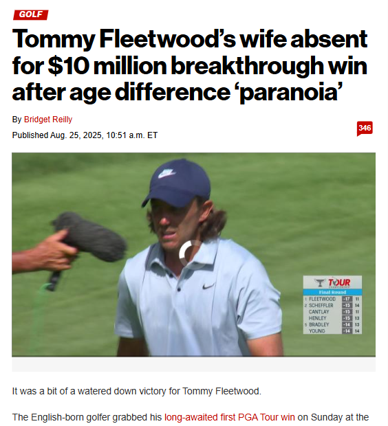 Fleetwood Breaks Through at Tour, Wife Absent