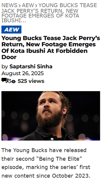 Jack Perry Comeback Teased at Forbidden Door 👀