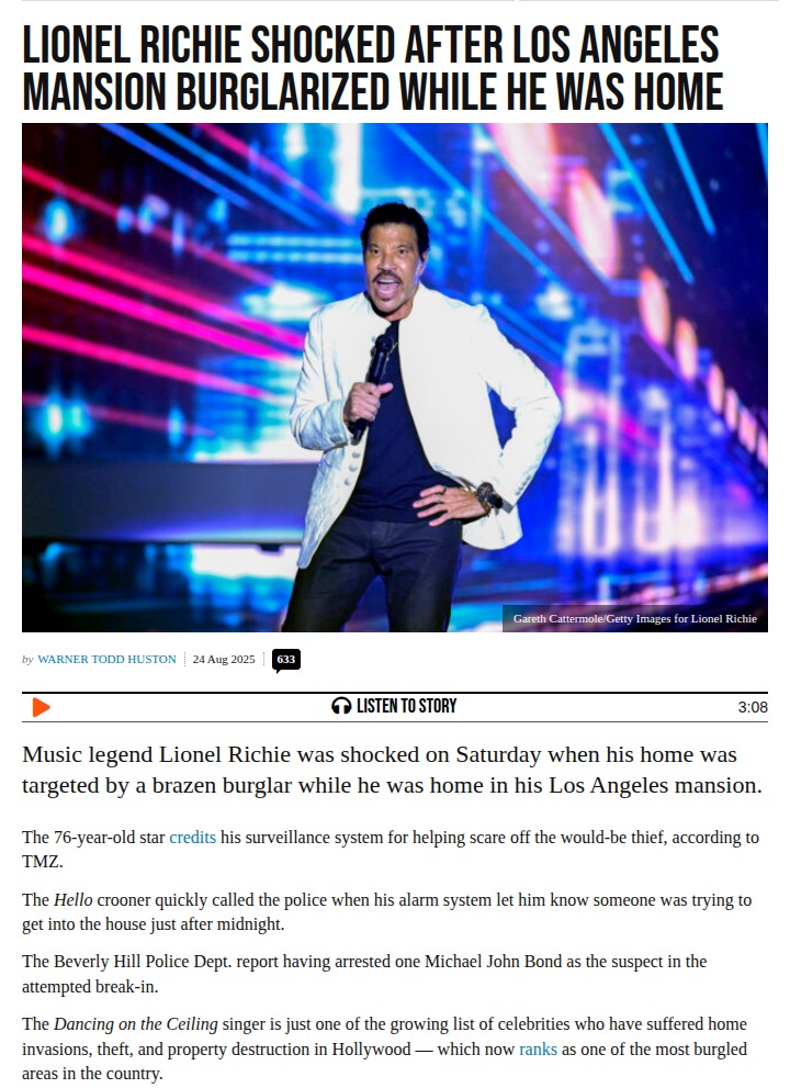 Celebrity break-ins on the rise in Los Angeles