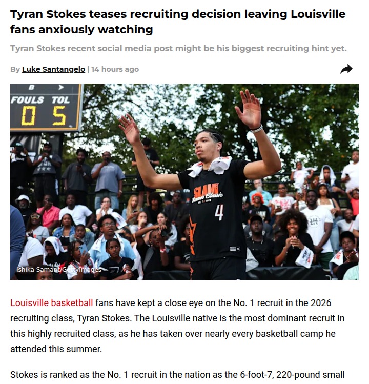 Louisville on edge as Tyran Stokes drops cryptic hint