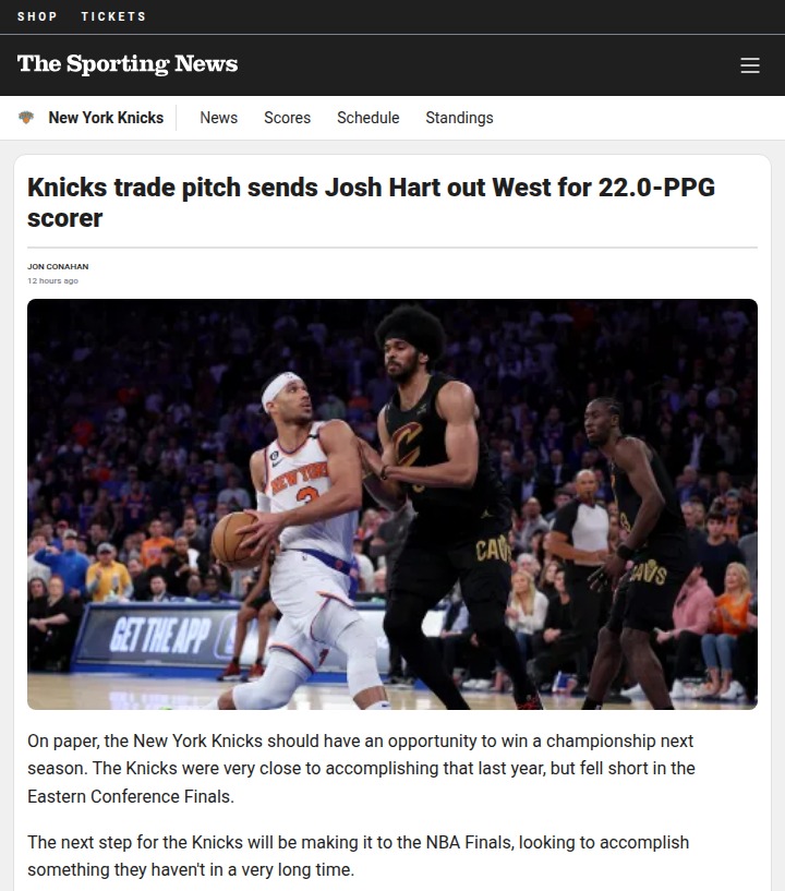 Knicks Fans: Would You Trade Josh Hart?