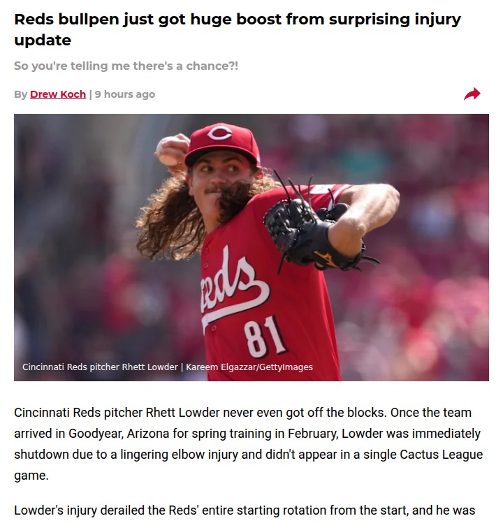Reds bullpen gets unexpected playoff boost