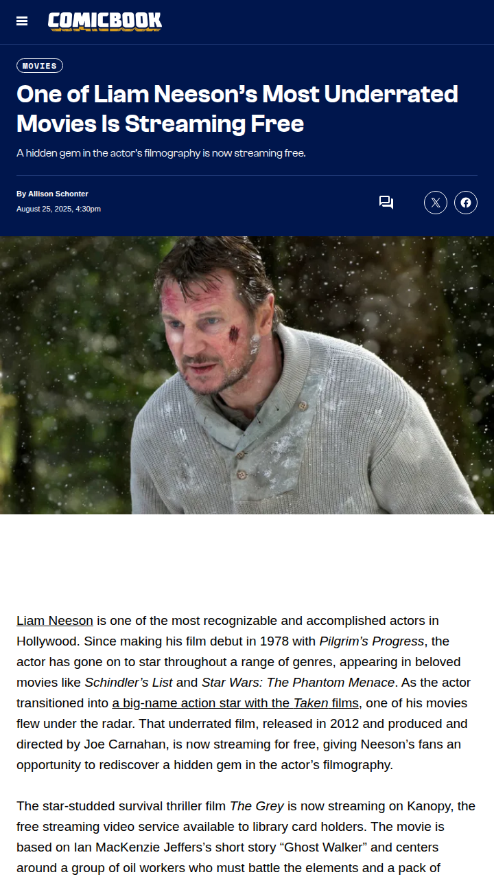 Liam Neeson’s The Grey Is Back! 🐺
