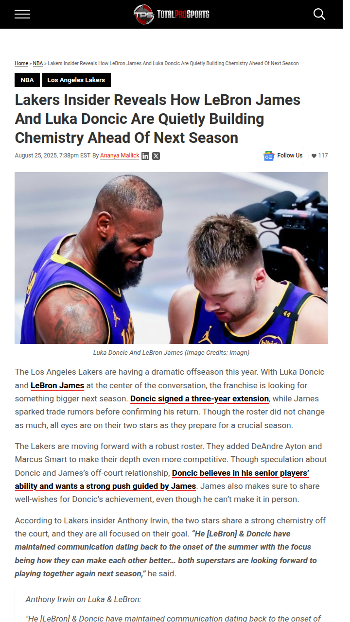 King James & Luka: Lakers’ Secret Weapon?