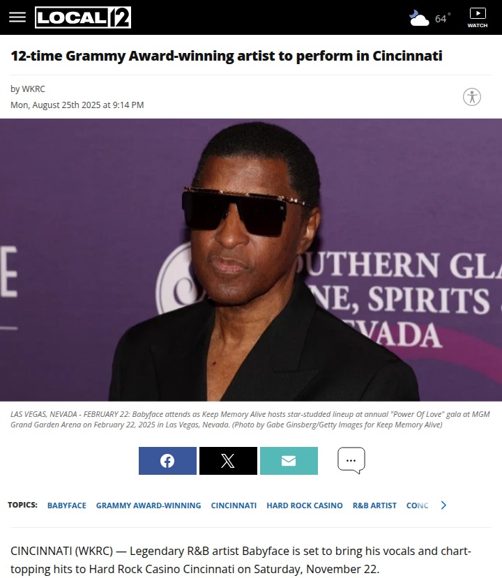 Babyface brings R&B magic to Cincinnati
