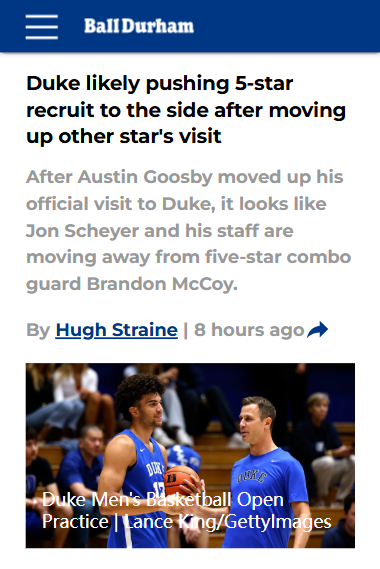 Blue Devils Shifting Focus: Goosby Over McCoy?