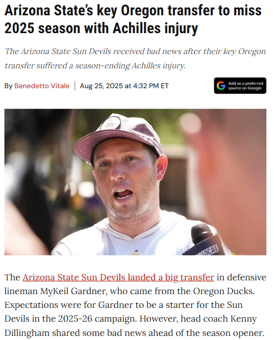 Arizona State’s defense faces big test after injury