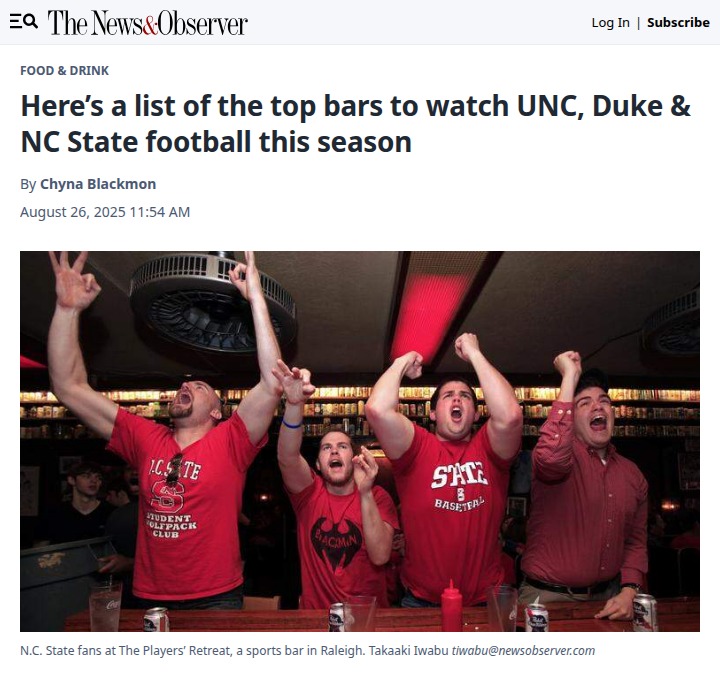 Triangle’s best bars for college football fans