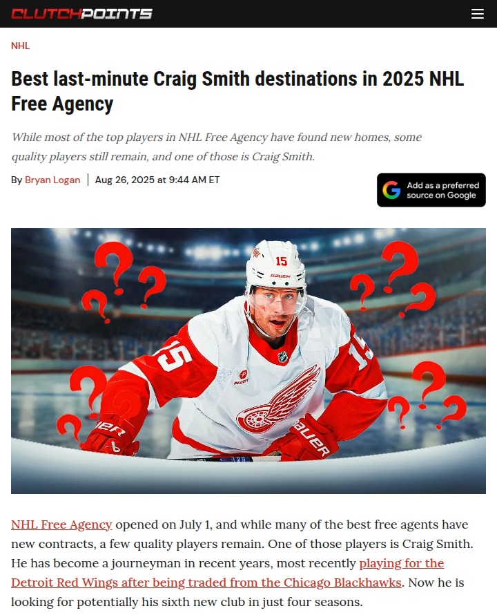 Where Should Veteran Craig Smith Land Next?