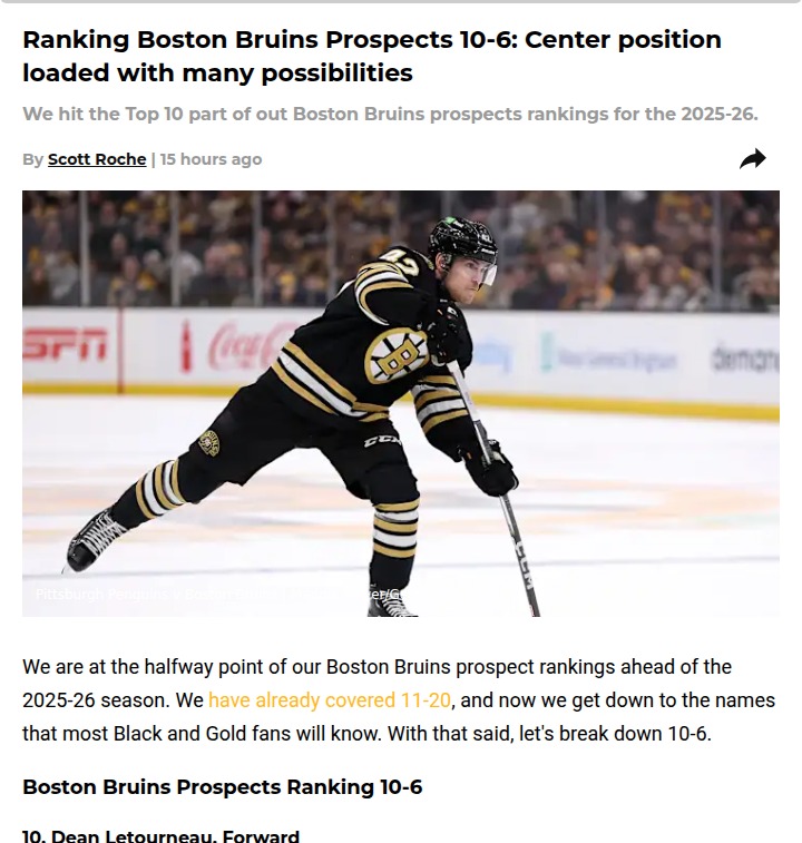 Bruins prospects: Young centers to watch