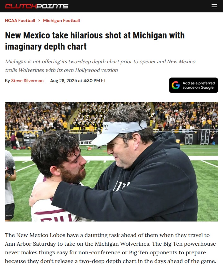 Lobos Troll Wolverines’ Depth Chart Secrecy