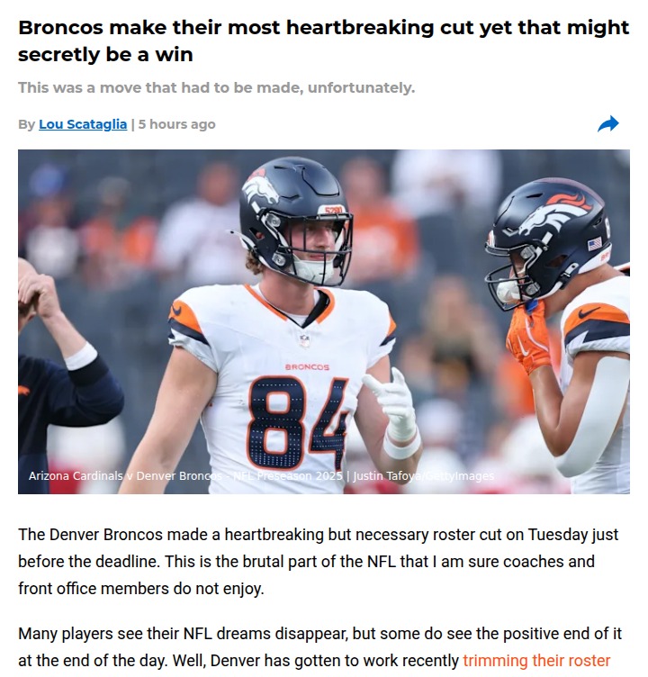 Broncos’ bold cut could be a future win