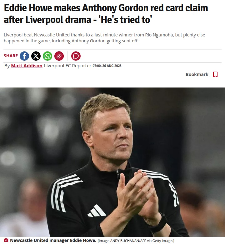 Newcastle vs Liverpool: Gordon Red Card Sparks Debate
