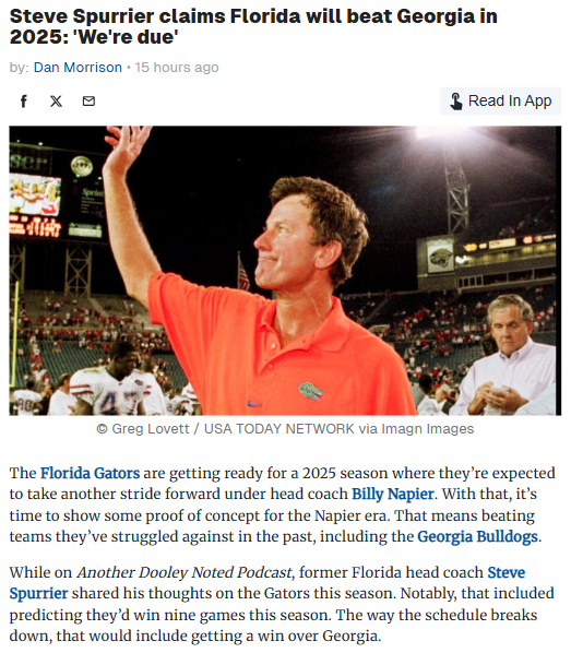 Florida Gators ‘due’ for a win over Georgia?