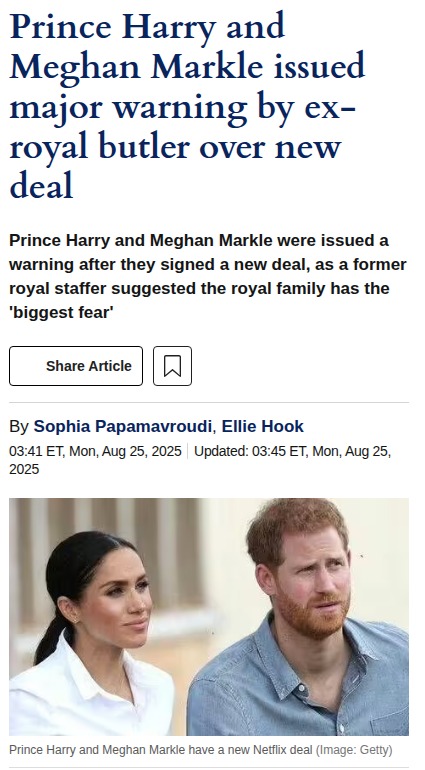 Royal Butler Warns Harry & Meghan 🚨