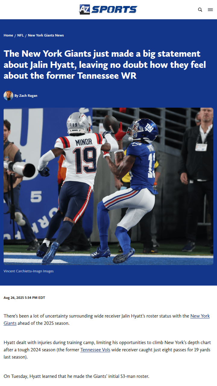 Giants double down on Jalin Hyatt’s potential