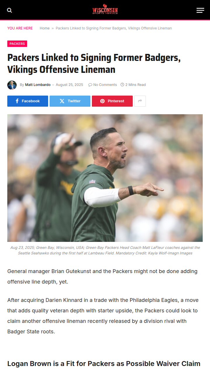 Packers eye former Badgers lineman for depth