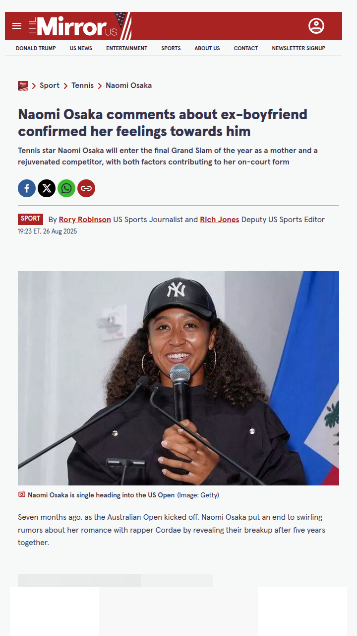 Osaka Opens Up on Cordae Split, Eyes US Open