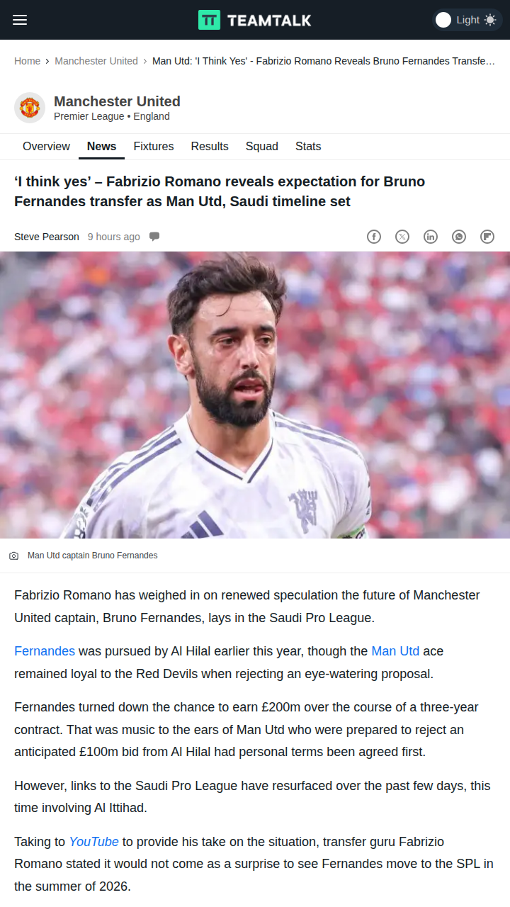 Bruno Future: Will Red Devils Lose Their Captain?