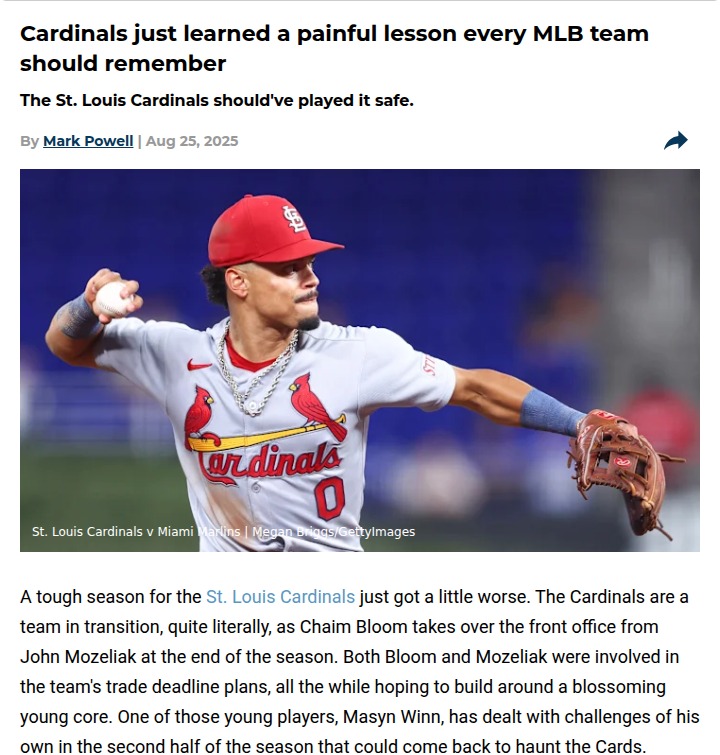 Why the Cardinals must protect Masyn Winn now