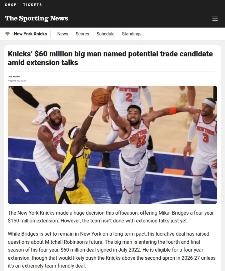Knicks face tough call on Mitchell Robinson