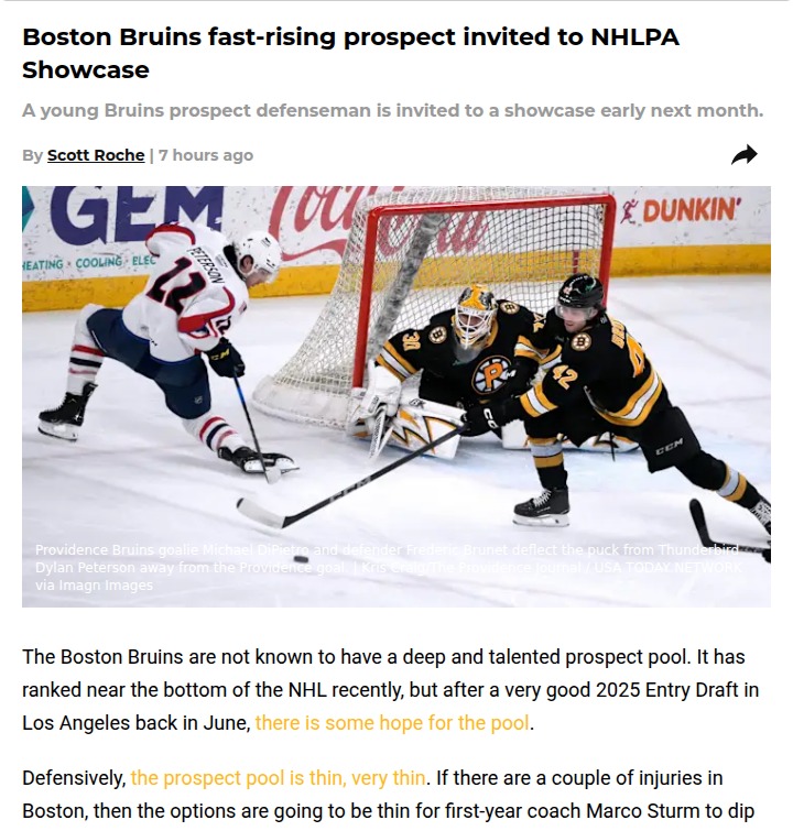 Bruins prospect Brunet making waves