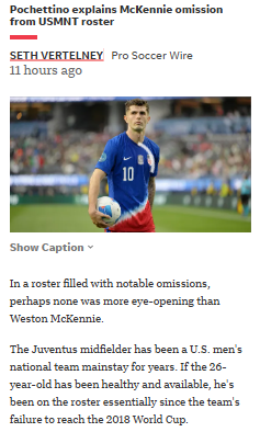 Why Was McKennie Left Off USMNT Roster?