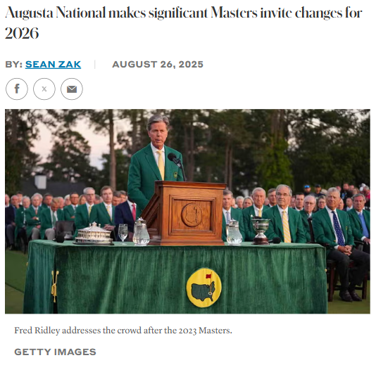 Masters Invite Shake-Up: More Paths, More Drama