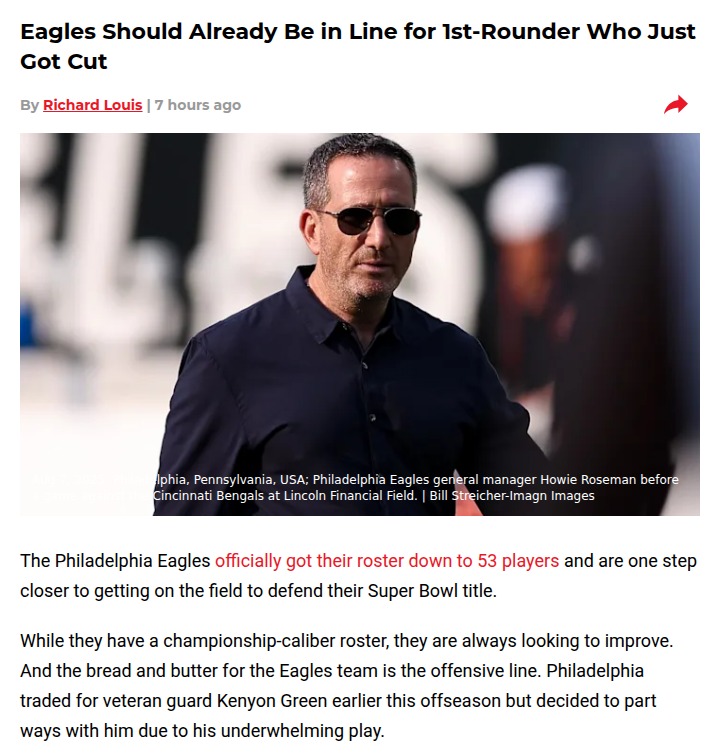 Why the Eagles should grab Cole Strange now