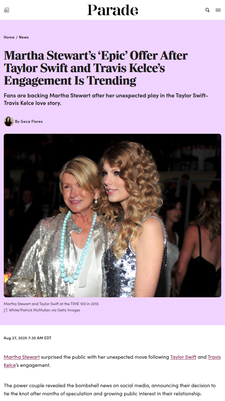 Martha Stewart Wants to Plan Tay & Kelce’s Wedding! 💍