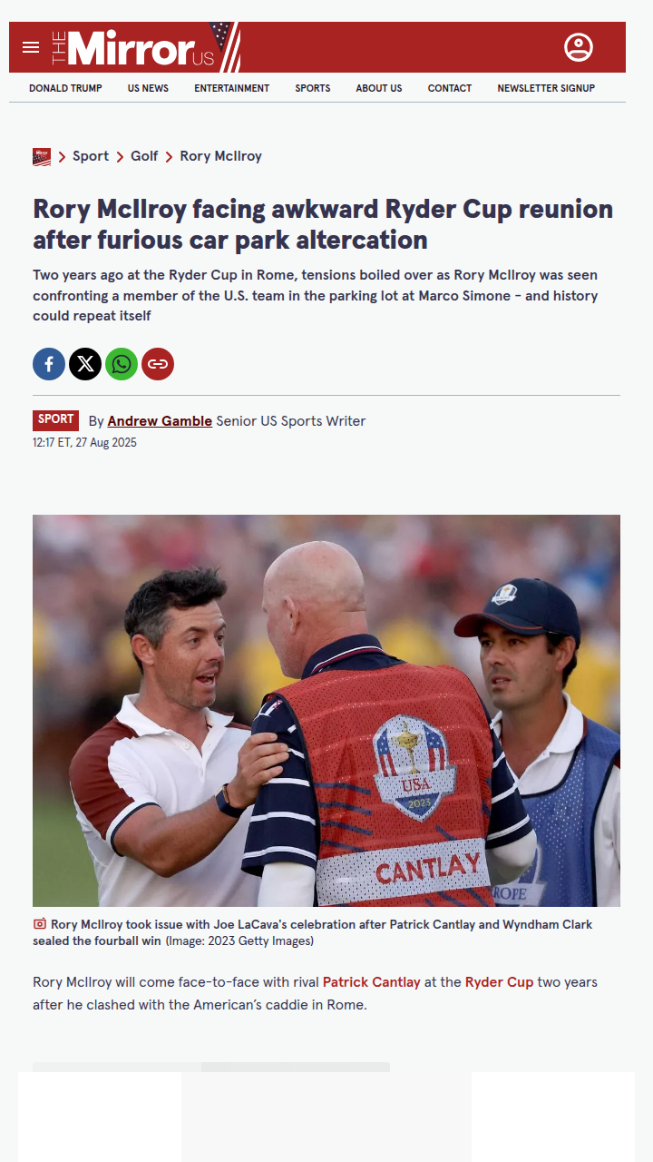 Ryder Cup Picks: Rory vs Cantlay Rematch Looms