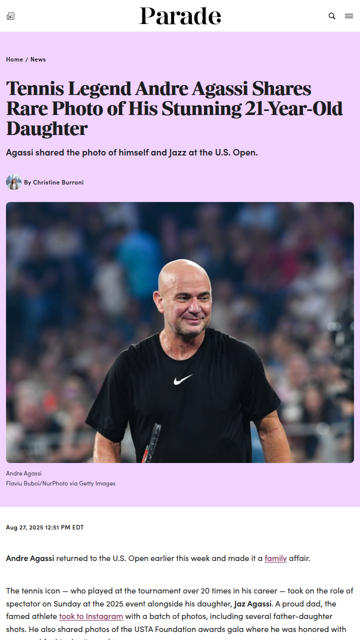 Agassi’s Heartfelt US Open Return with Jaz