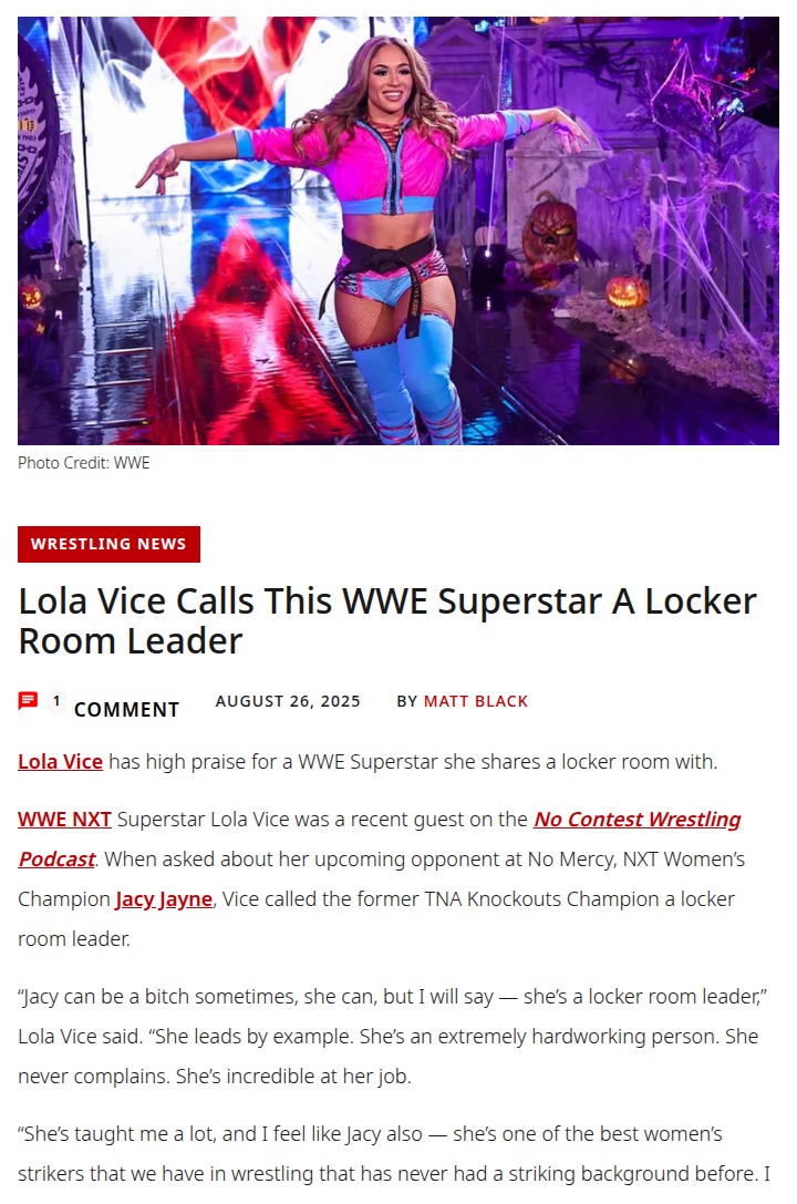 Jacy Jayne: NXT’s True Locker Room Leader?