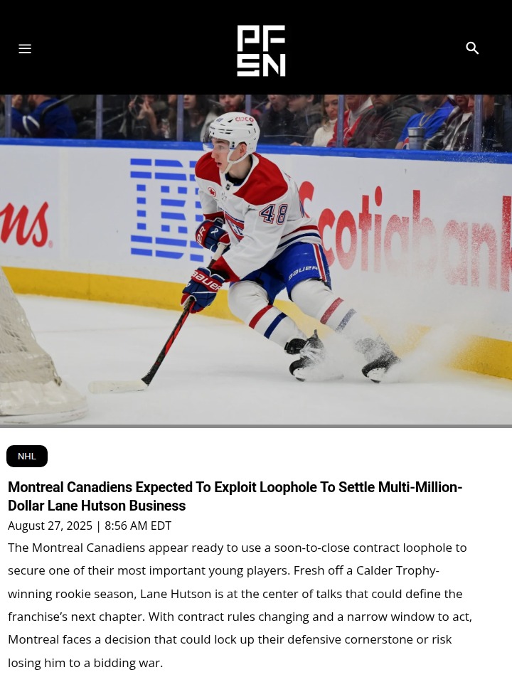 Can Habs Lock Down Lane Hutson Before CBA Shift?