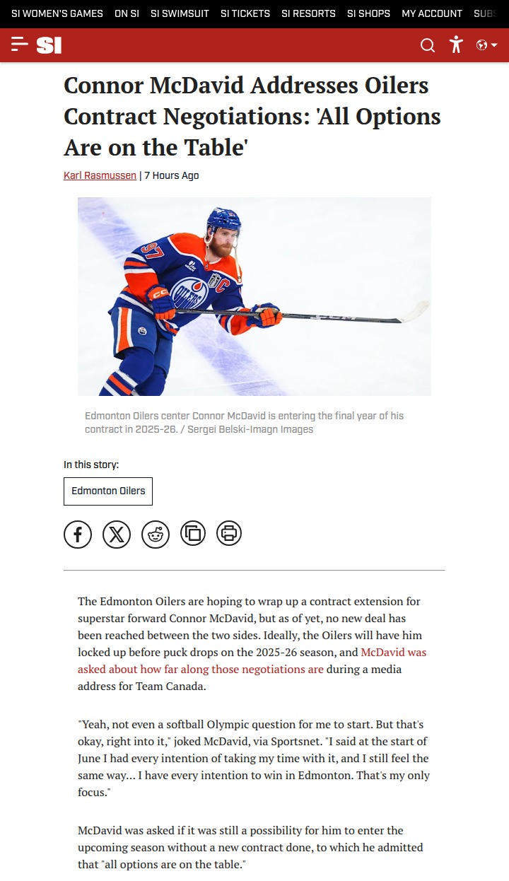 McDavid’s contract talks keep Oilers fans guessing