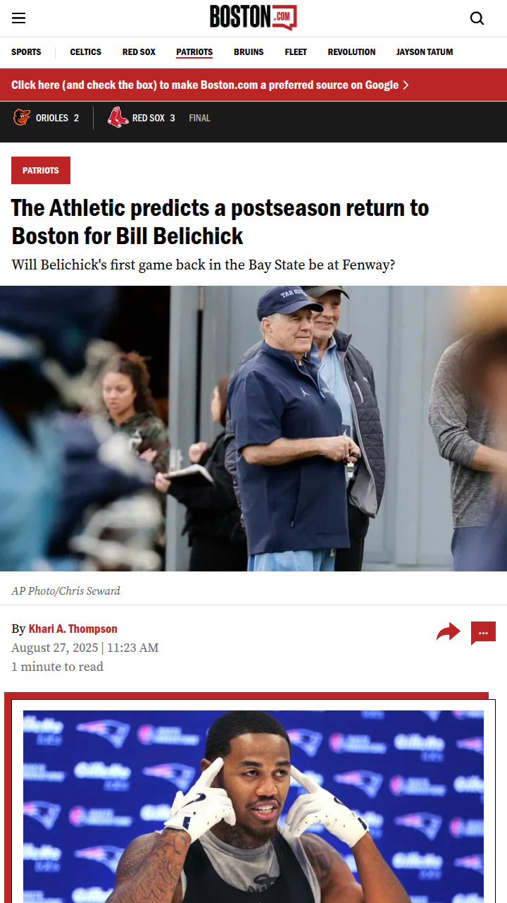 Belichick Back in Boston? Fenway Bowl Buzz