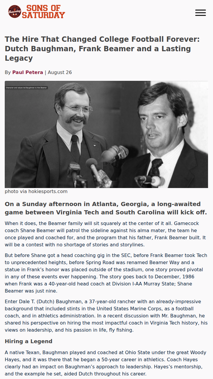 How Beamer Way Began: Dutch’s Game-Changing Hire